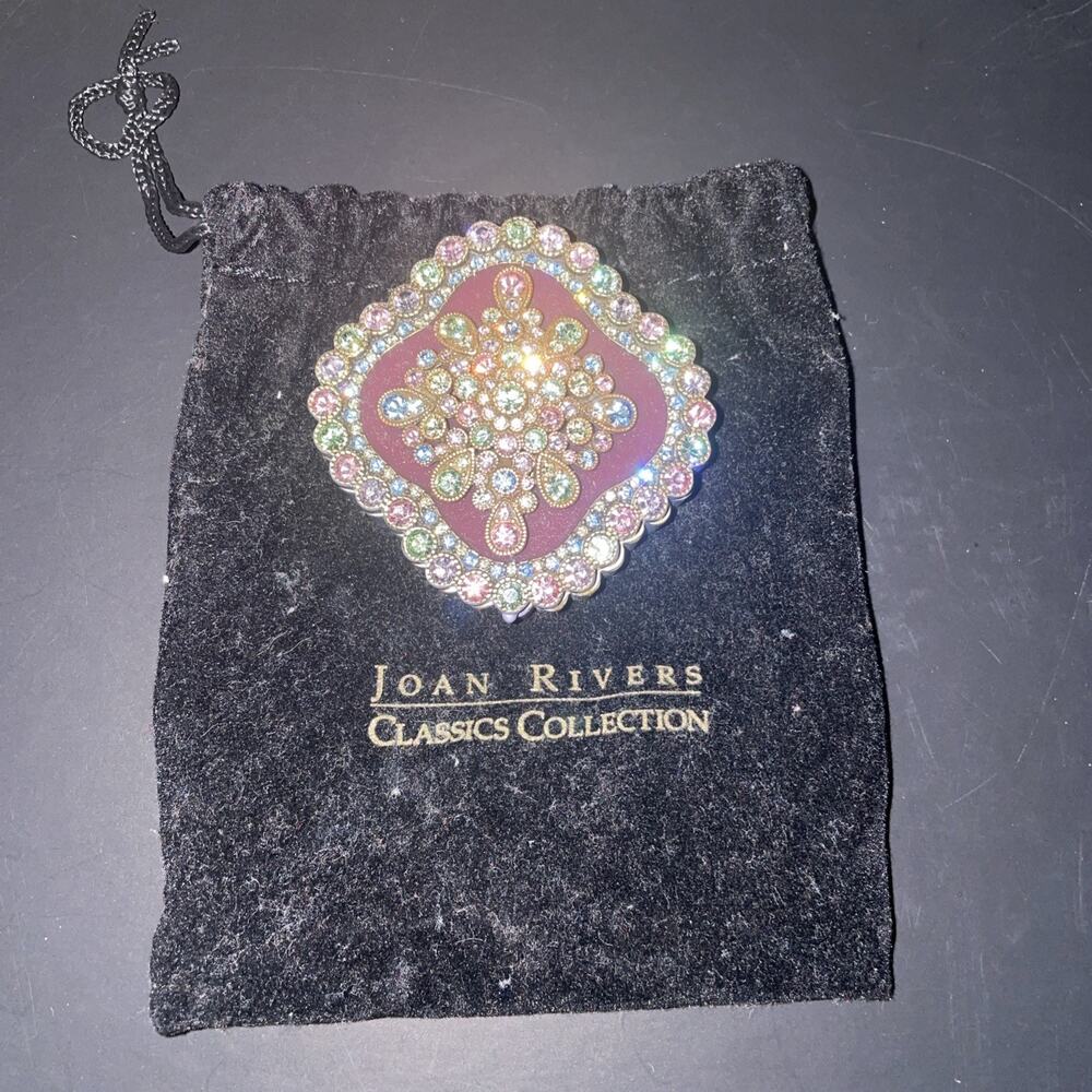 Joan Rivers Majestic Illusion Ribbon Trinket Box Detachable Brooch